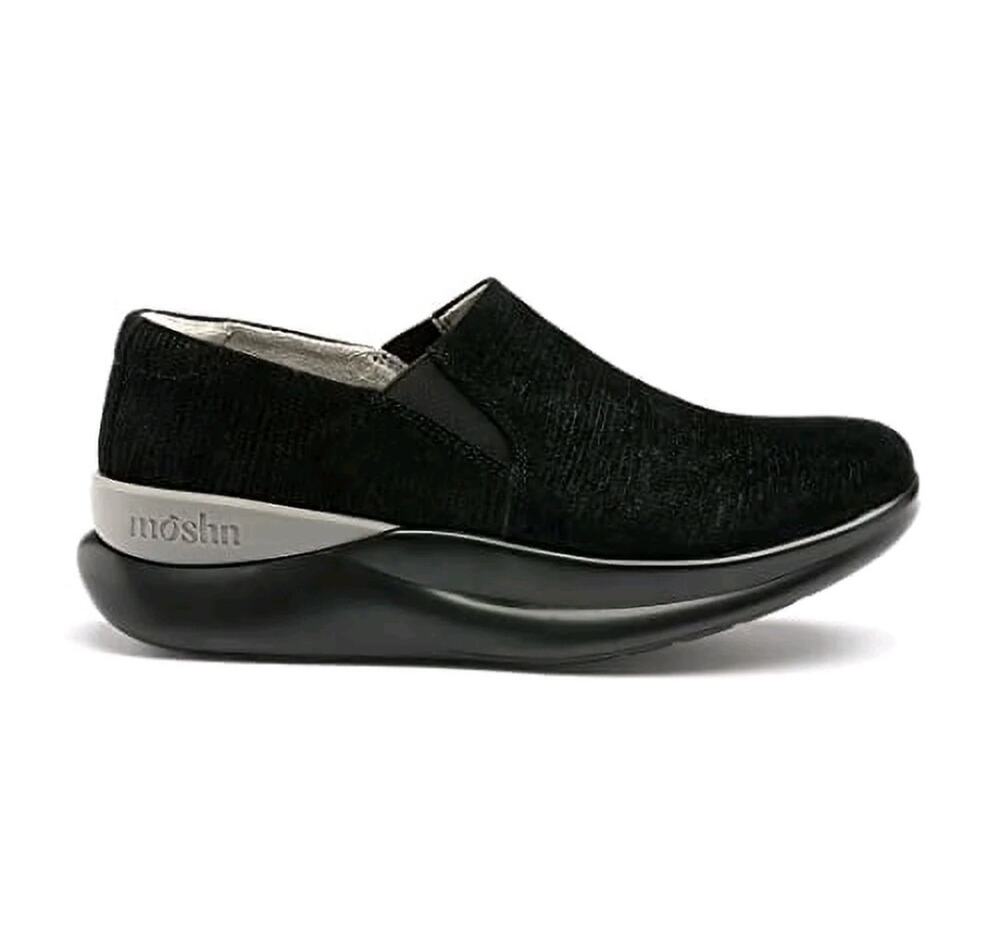 Moshn Vera Women's 10.5 M Black Suede Slip-On Shoes Water Resistant Comfort